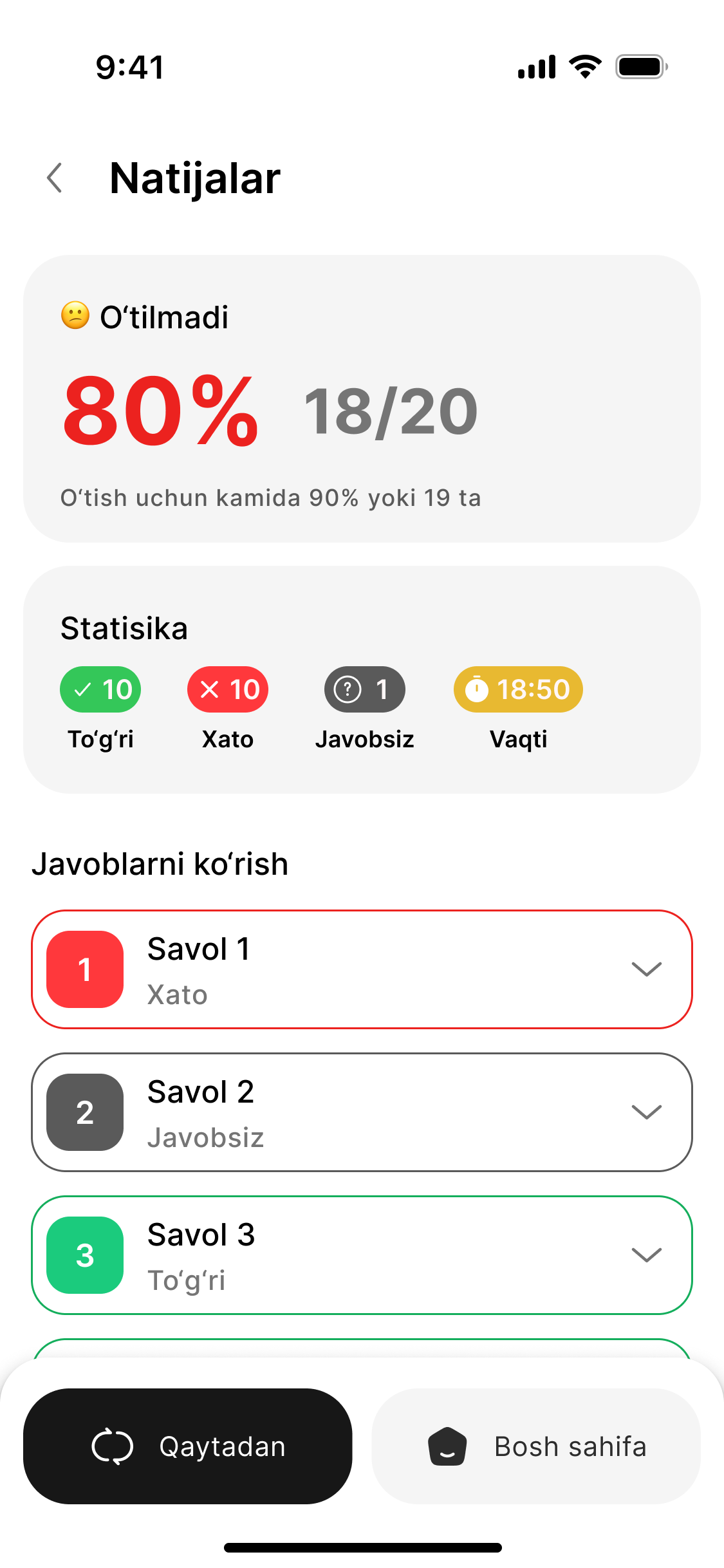 Natijalar